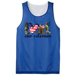 Love Our Veterans Gift American Flag Veterans Day Military Gift Mesh Reversible Basketball Jersey Tank