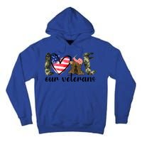 Love Our Veterans Gift American Flag Veterans Day Military Gift Tall Hoodie