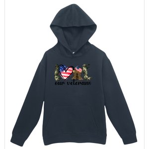 Love Our Veterans Gift American Flag Veterans Day Military Gift Urban Pullover Hoodie