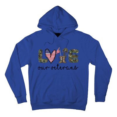 Love Our Veterans Us Military Veterans Day Cool Gift Hoodie