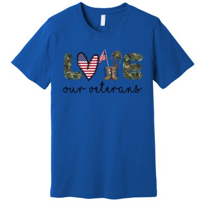 Love Our Veterans Us Military Veterans Day Cool Gift Premium T-Shirt