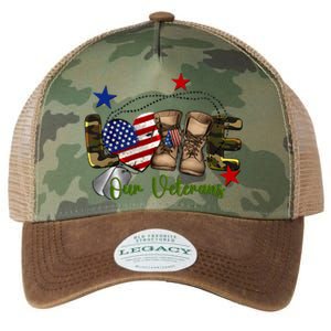 Love Our Veterans Day Proud Military American Flag Legacy Tie Dye Trucker Hat