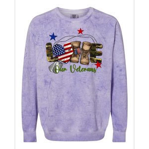 Love Our Veterans Day Proud Military American Colorblast Crewneck Sweatshirt