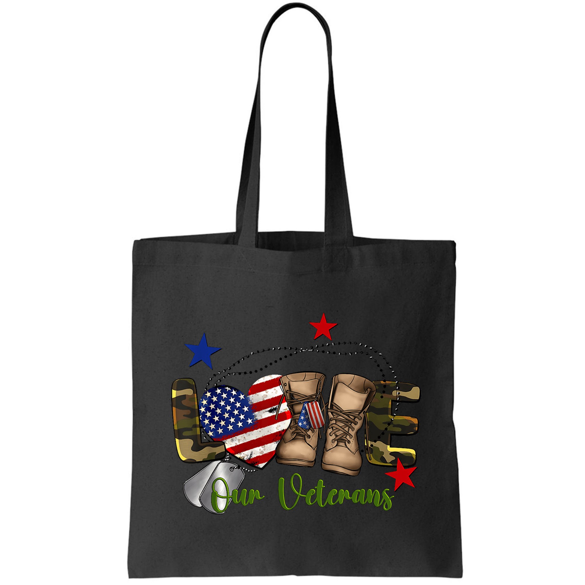 Love Our Veterans Day Proud Military American Bag