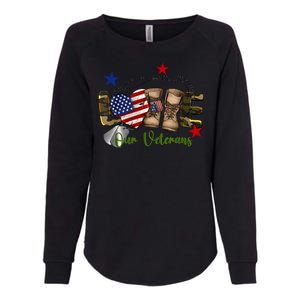 Love Our Veterans Day Proud Military American Womens California Wash Sweatshirt