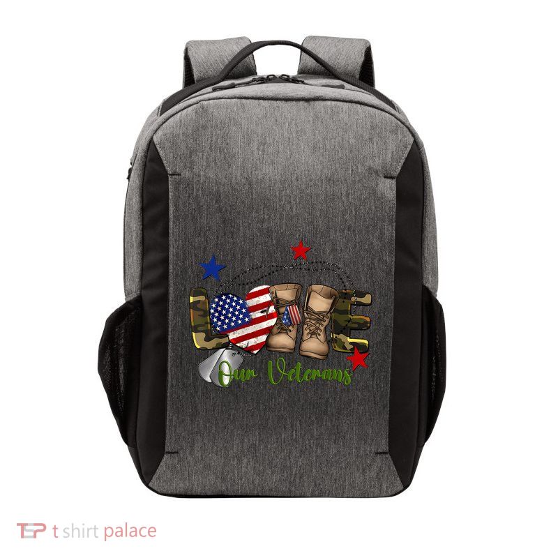 Love Our Veterans Day Proud Military American Vector Backpack