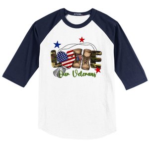 Love Our Veterans Day Proud Military American Baseball Sleeve Shirt