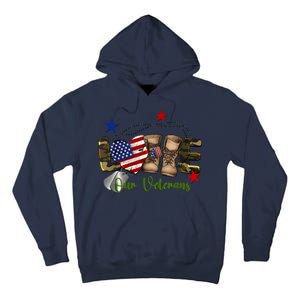 Love Our Veterans Day Proud Military American Tall Hoodie