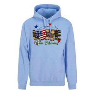 Love Our Veterans Day Proud Military American Unisex Surf Hoodie