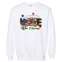 Love Our Veterans Day Proud Military American Garment-Dyed Sweatshirt