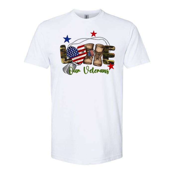 Love Our Veterans Day Proud Military American Softstyle CVC T-Shirt