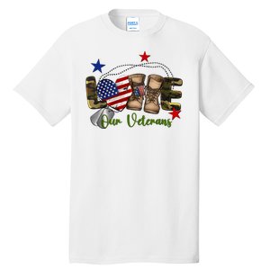 Love Our Veterans Day Proud Military American Tall T-Shirt