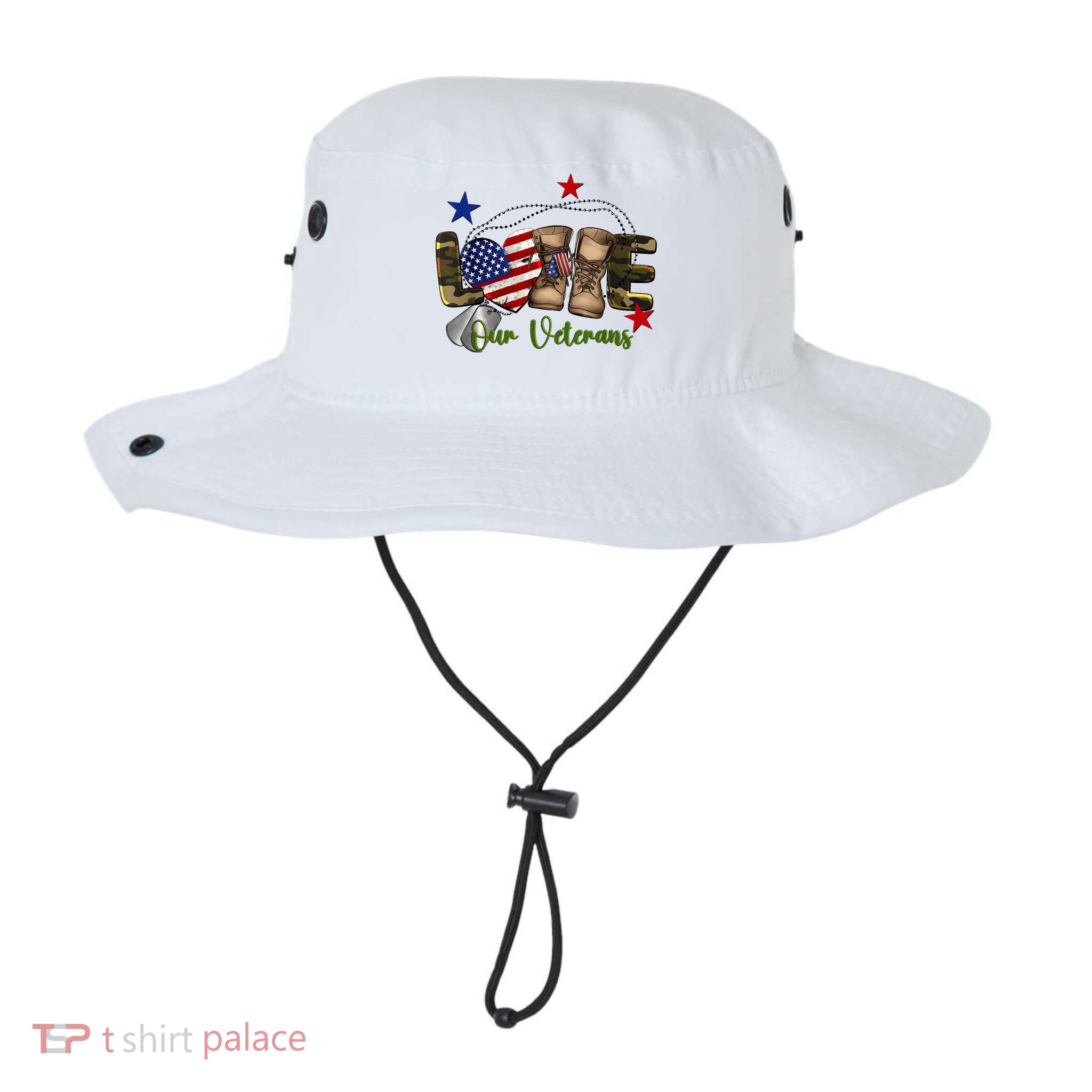 Love Our Veterans Day Proud Military American Bucket Hat