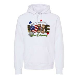 Love Our Veterans Day Proud Military American Premium Hoodie