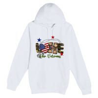 Love Our Veterans Day Proud Military American Premium Pullover Hoodie