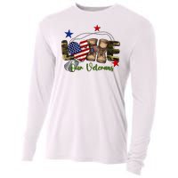 Love Our Veterans Day Proud Military American Cooling Performance Long Sleeve Crew