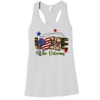 Love Our Veterans Day Proud Military American Women's Racerback Tank