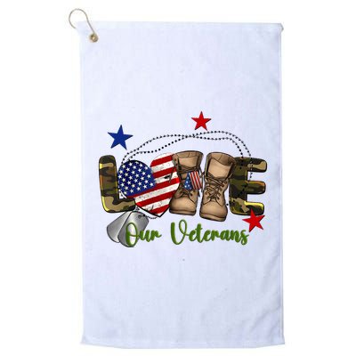 Love Our Veterans Day Proud Military American Golf Towel