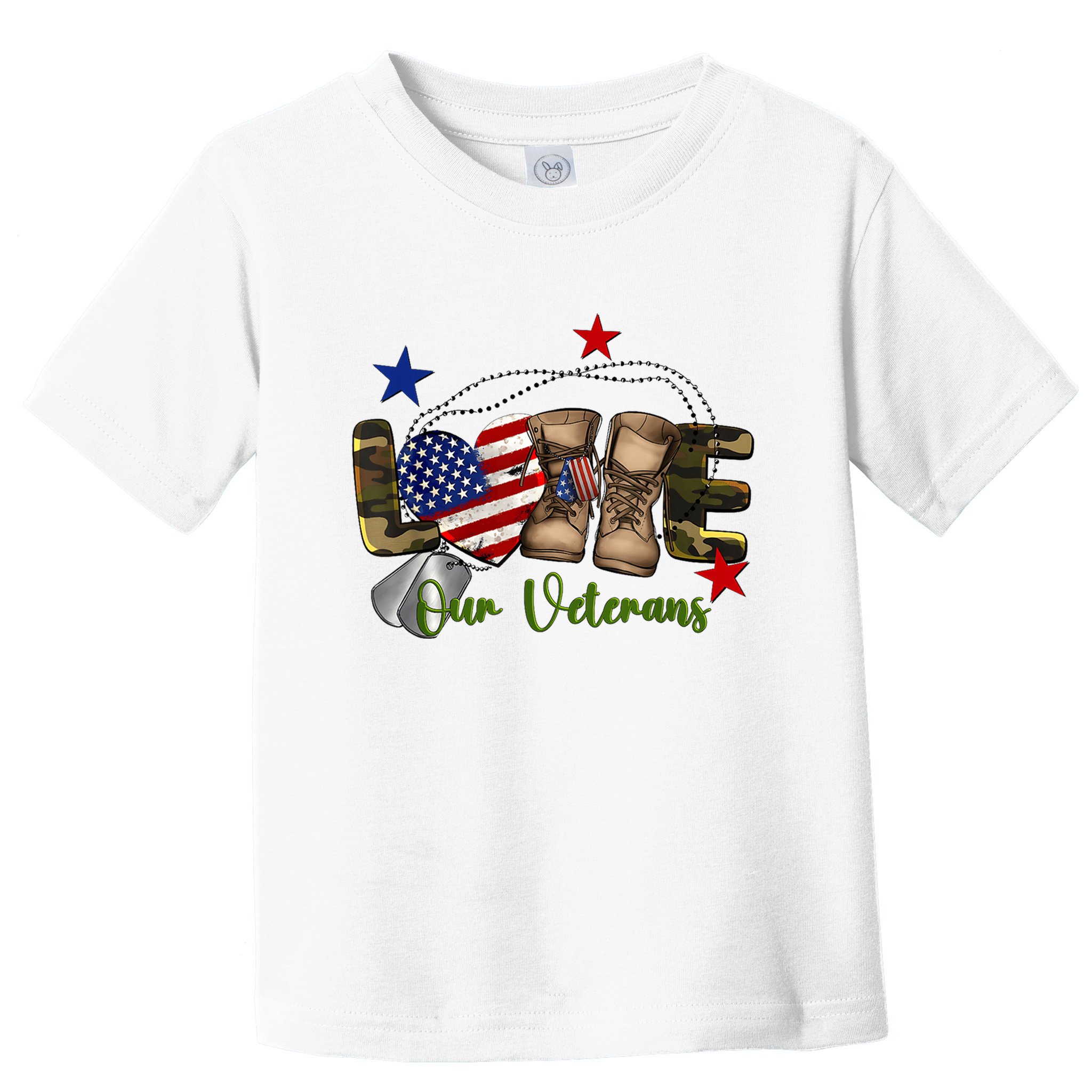 Love Our Veterans Day Proud Military American Toddler T-Shirt