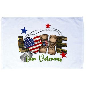 Love Our Veterans Day Proud Military American Microfiber Hand Towel