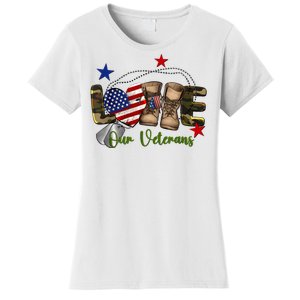 Love Our Veterans Day Proud Military American Women's T-Shirt