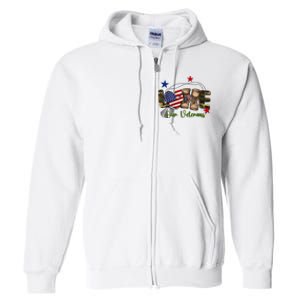 Love Our Veterans Day Proud Military American Full Zip Hoodie