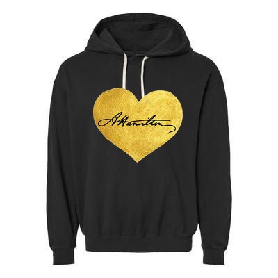 Love A. Hamilton Golden Signature Heart Garment-Dyed Fleece Hoodie