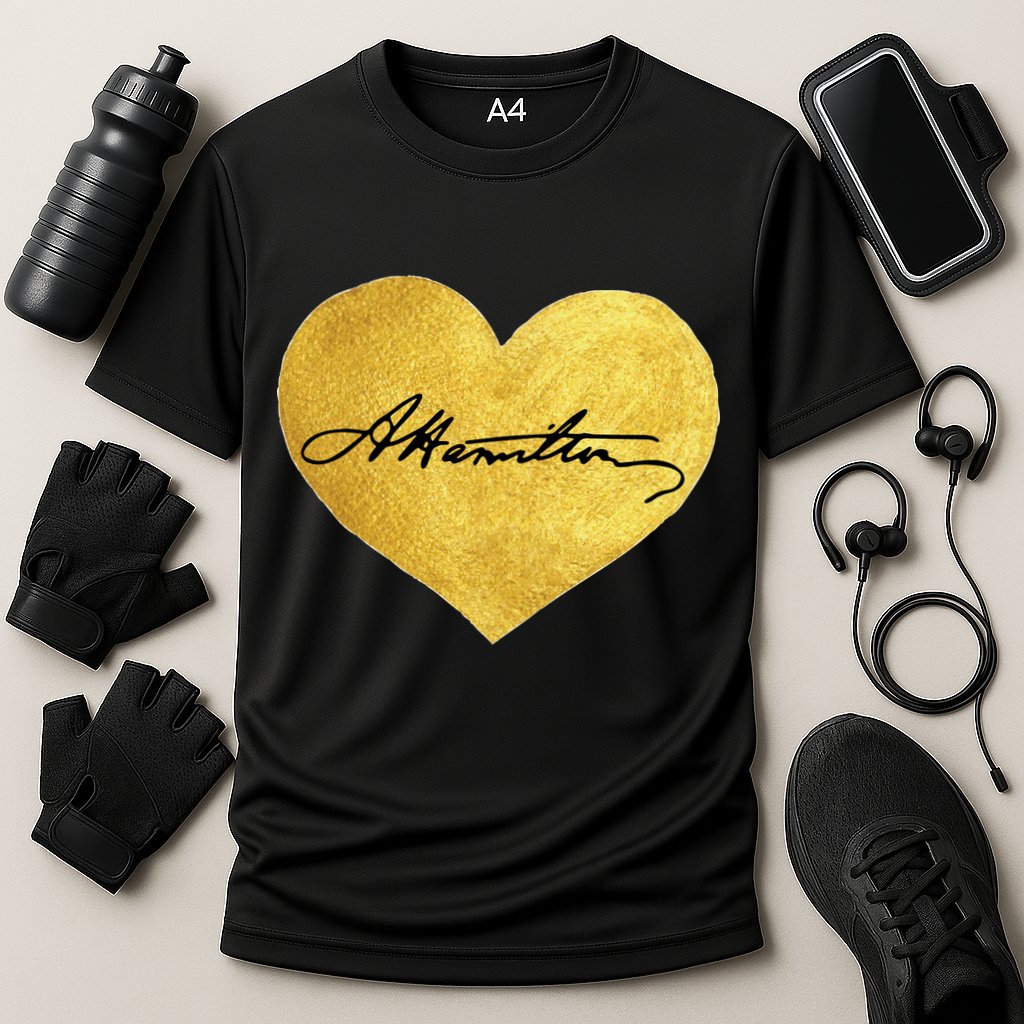 Love A. Hamilton Golden Signature Heart Cooling Performance Crew T-Shirt