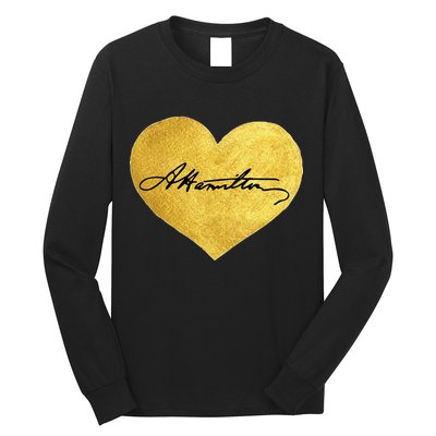 Love A. Hamilton Golden Signature Heart Long Sleeve Shirt