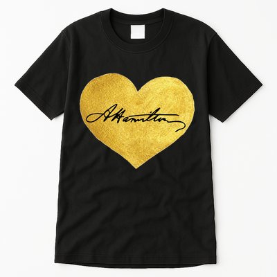 Love A. Hamilton Golden Signature Heart Tall T-Shirt