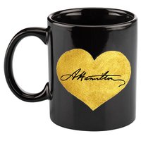 Love A. Hamilton Golden Signature Heart 11oz C Handle Ceramic Mug