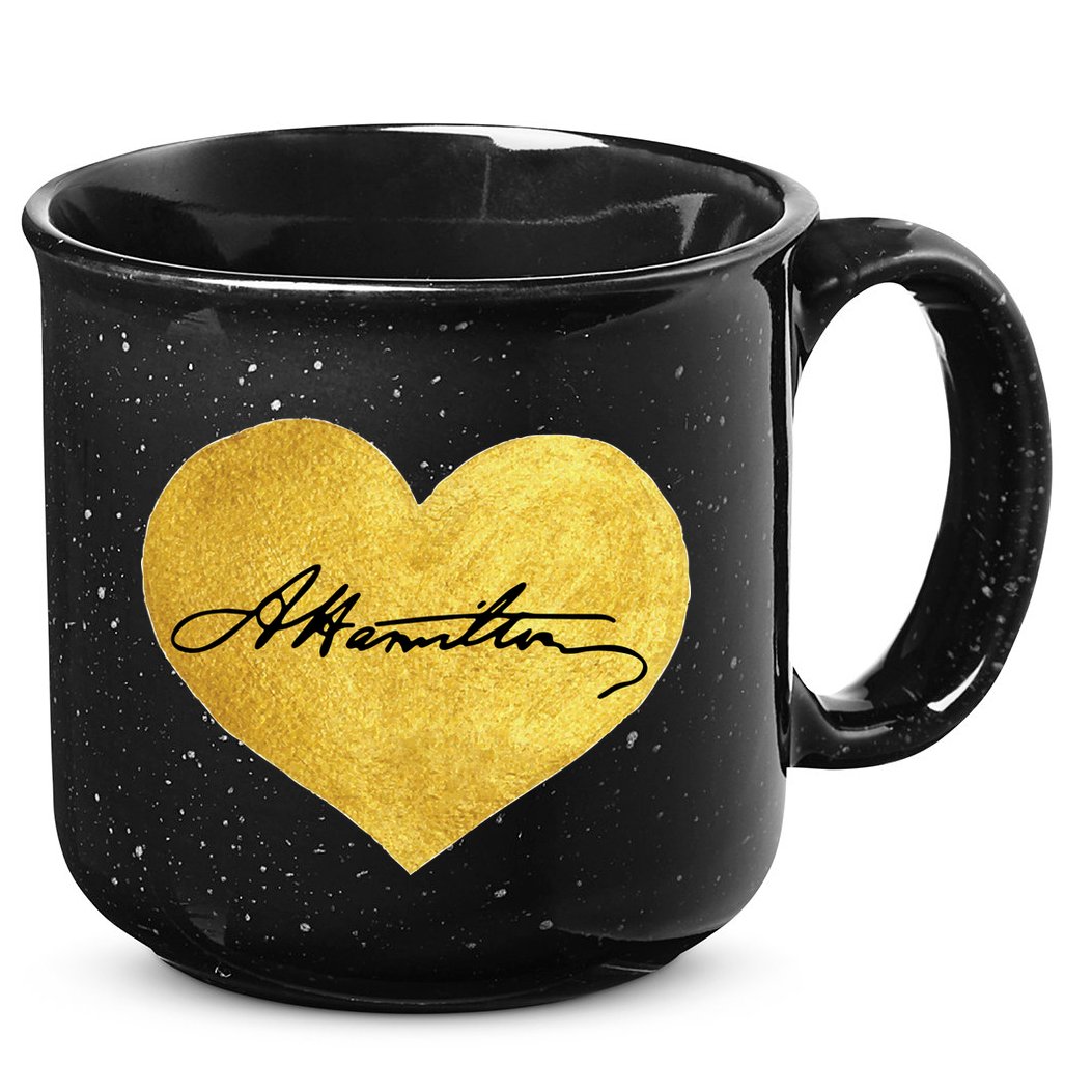 Love A. Hamilton Golden Signature Heart 15oz Campfire Ceramic Mug