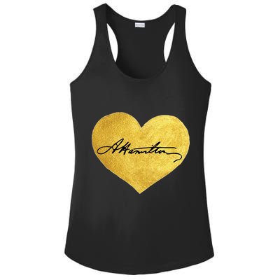 Love A. Hamilton Golden Signature Heart Ladies PosiCharge Competitor Racerback Tank