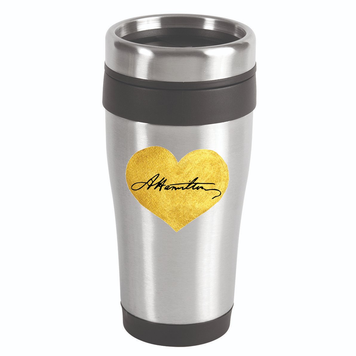 Love A. Hamilton Golden Signature Heart 16oz Travel Tumbler