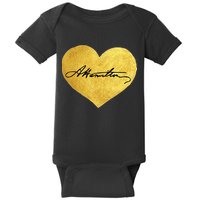 Love A. Hamilton Golden Signature Heart Baby Bodysuit