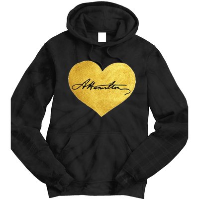 Love A. Hamilton Golden Signature Heart Tie Dye Hoodie