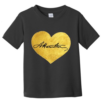 Love A. Hamilton Golden Signature Heart Toddler T-Shirt