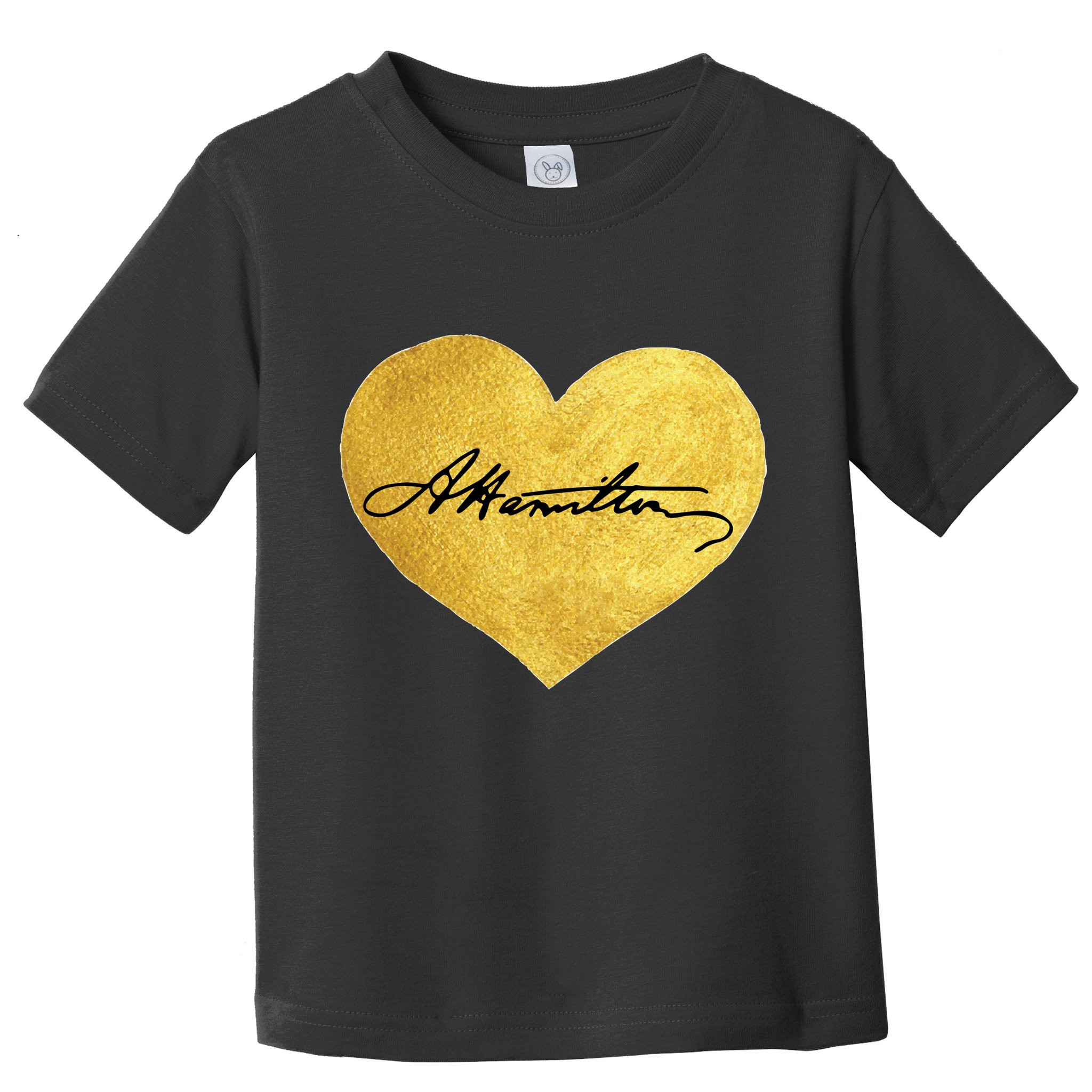 Love A. Hamilton Golden Signature Heart Toddler T-Shirt