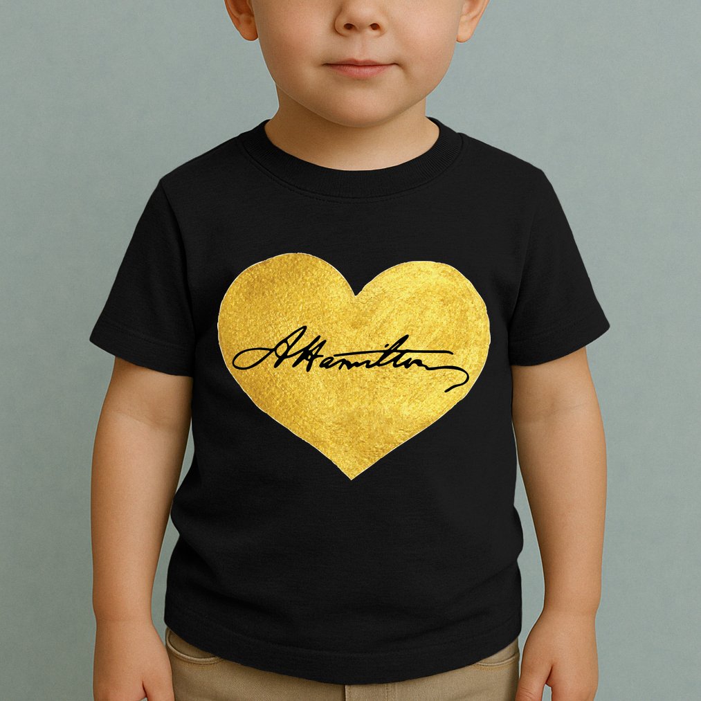 Love A. Hamilton Golden Signature Heart Toddler T-Shirt
