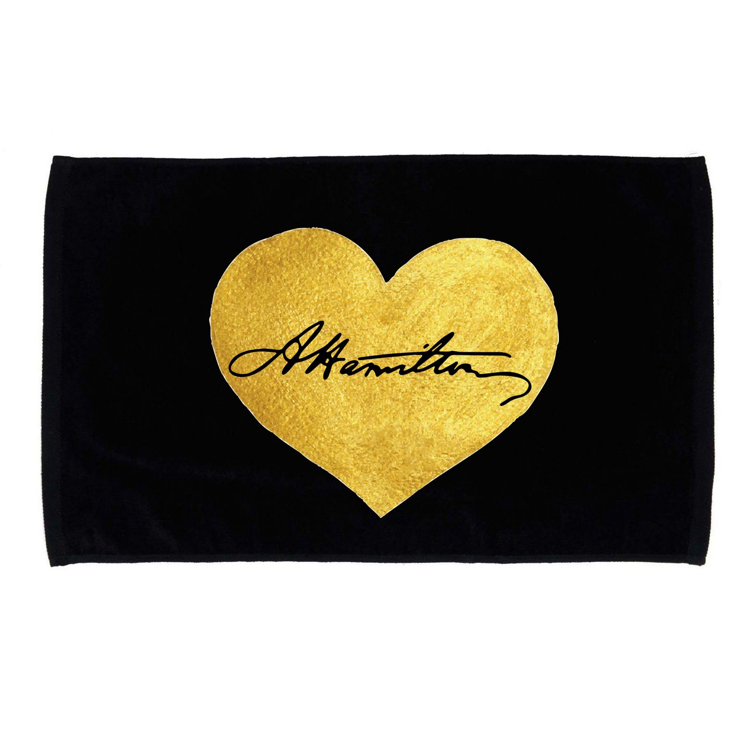 Love A. Hamilton Golden Signature Heart Microfiber Hand Towel