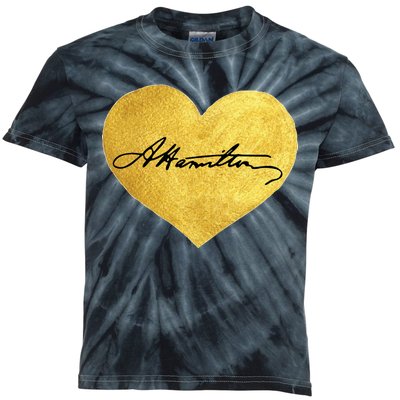 Love A. Hamilton Golden Signature Heart Kids Tie-Dye T-Shirt