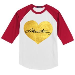 Love A. Hamilton Golden Signature Heart Kids Colorblock Raglan Jersey