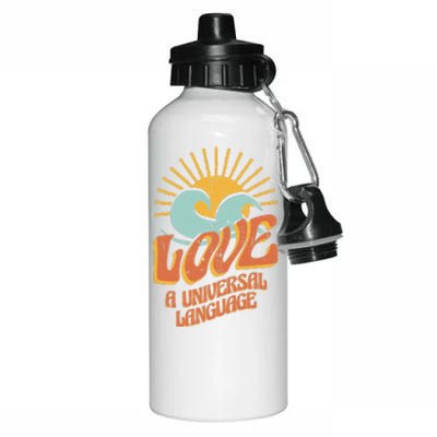 Love A Universal Language Aluminum Water Bottle