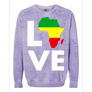 LOVE Africa Map Black History Month Colorblast Crewneck Sweatshirt