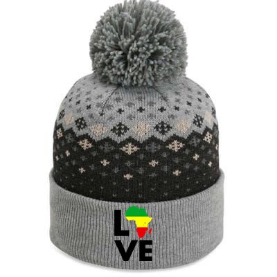 LOVE Africa Map Black History Month The Baniff Cuffed Pom Beanie