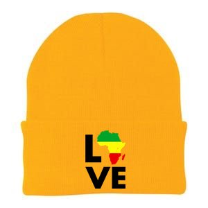 LOVE Africa Map Black History Month Knit Cap Winter Beanie