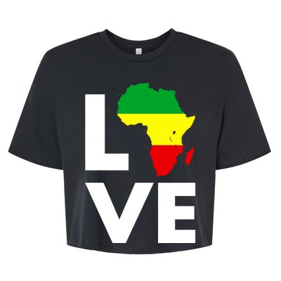 LOVE Africa Map Black History Month Bella+Canvas Jersey Crop Tee