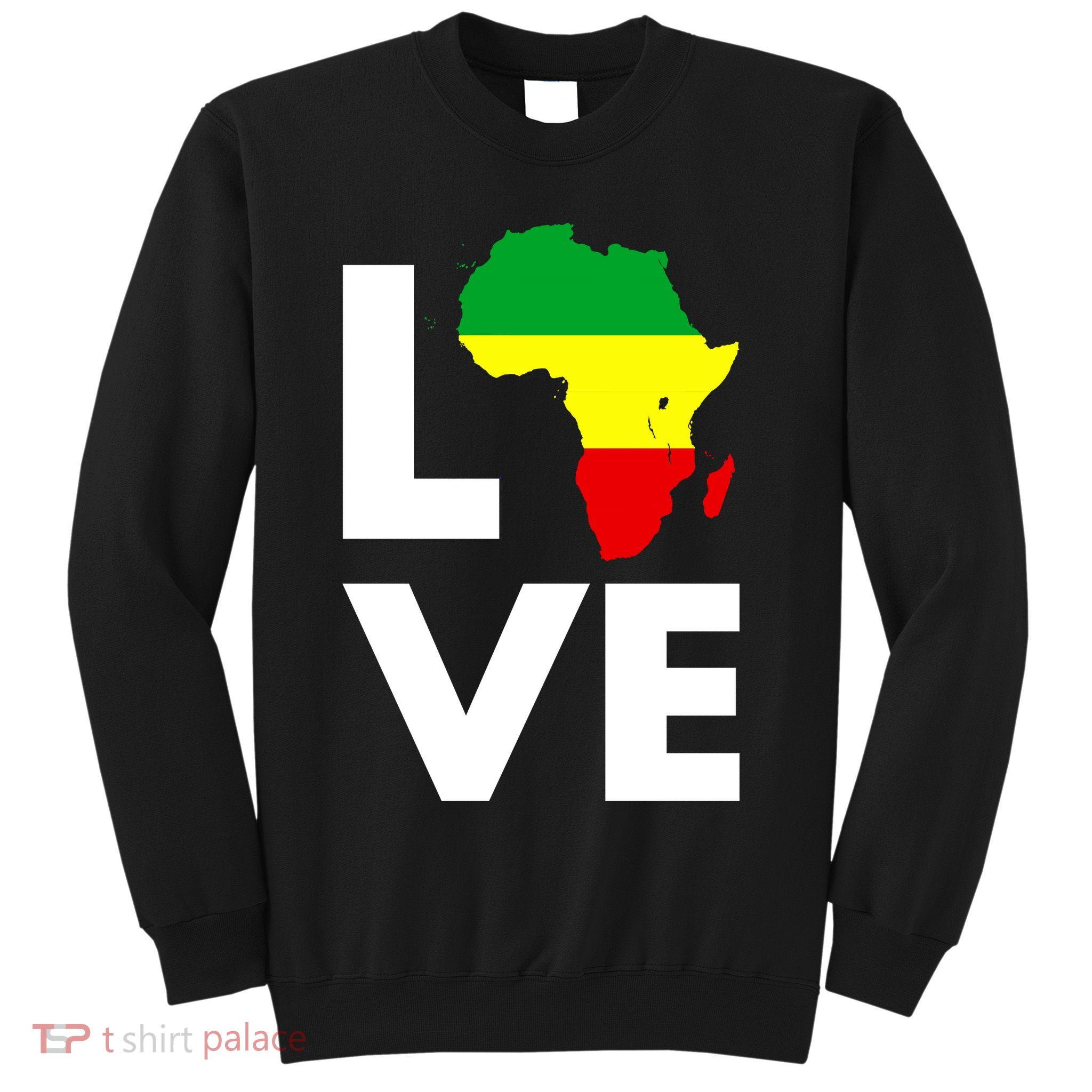 LOVE Africa Map Black History Month Sweatshirt