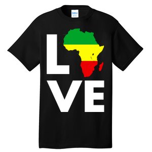 LOVE Africa Map Black History Month Tall T-Shirt