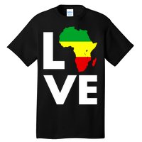 LOVE Africa Map Black History Month Tall T-Shirt